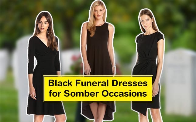 black dress funeral wear