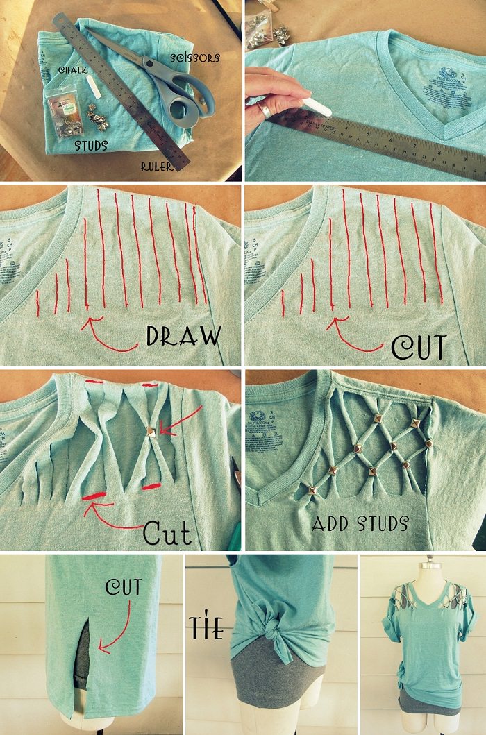 33 New Diy T Shirts Re Design Ideas By Cutting Painting Topofstyle Blog