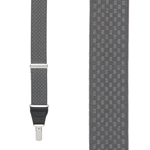 Grey jacquard weave suspender for men