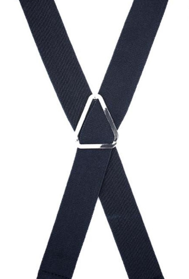 Triangular metal crosspatch suspender for men