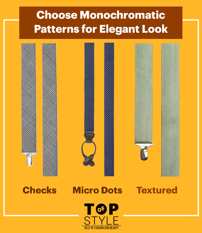Online patterns for suspender,textured and printed suspenders 