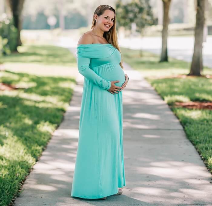Mother Bee Maternity Photography Off Shoulder Maternity Gown for Photo Shoots or Baby Shower 