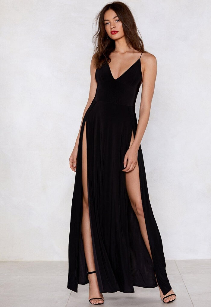 Gorgeous Black & White High Slit Dresses - TopOfStyle Blog