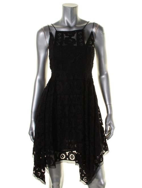 Free People Womens Lace Sleeveless Cocktail Dress