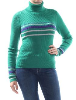Womens Green Long Sleeve Turtle Neck Sweater Size: XS