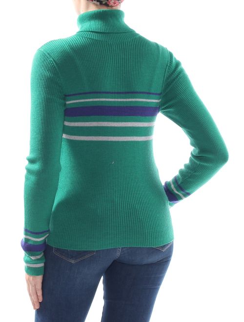 FREE PEOPLE Womens Green Long Sleeve Turtle Neck Sweater Size: XS