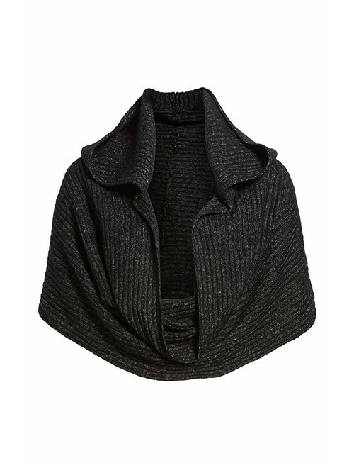 Free People Womens Hooded Sweater Wrap Swing black One Size