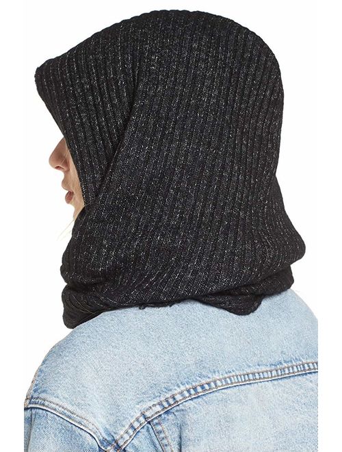 Free People Womens Hooded Sweater Wrap Swing black One Size