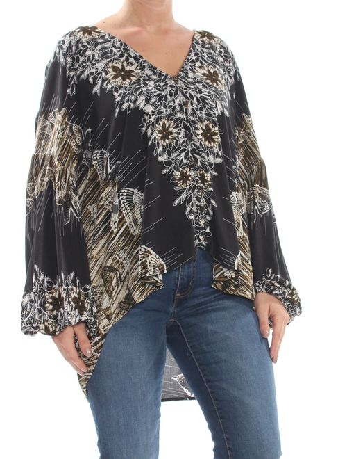Free People Womens Bird Of A Feather Pullover Blouse black M