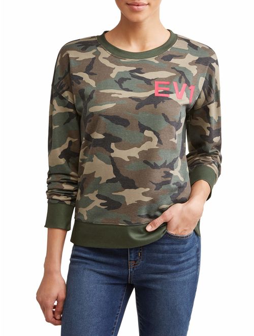 EV1 from Ellen DeGeneres Camo Printed Crewneck Sweatshirt Women's