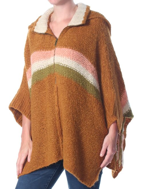 FREE PEOPLE Womens Brown Desert Sunrise Hooded Sweater Size: XS