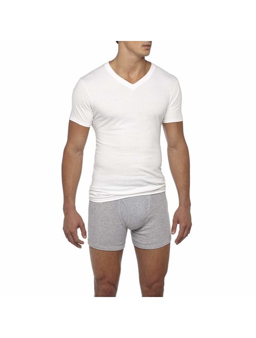 Gildan Men's Cotton Solid Short Sleeve V-Neck T-Shirts Multipacks