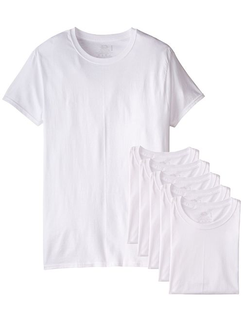 Fruit of the Loom Men's Stay Tucked Crew T-Shirt (White, XX-Large Tall) 6-Pack