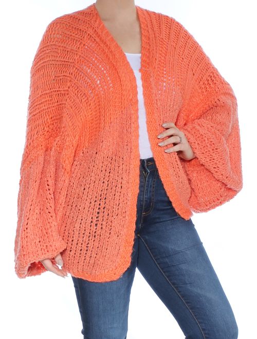 FREE PEOPLE Womens Orange Chamomile Cardigan Sweater Size: L