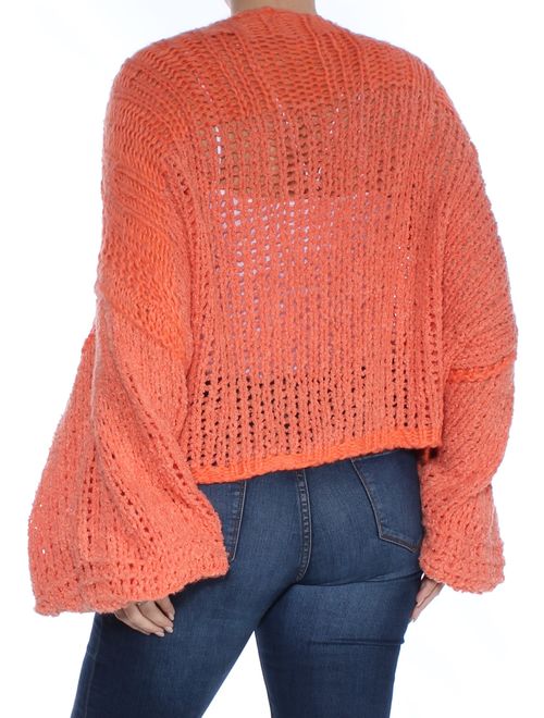 FREE PEOPLE Womens Orange Chamomile Cardigan Sweater Size: L