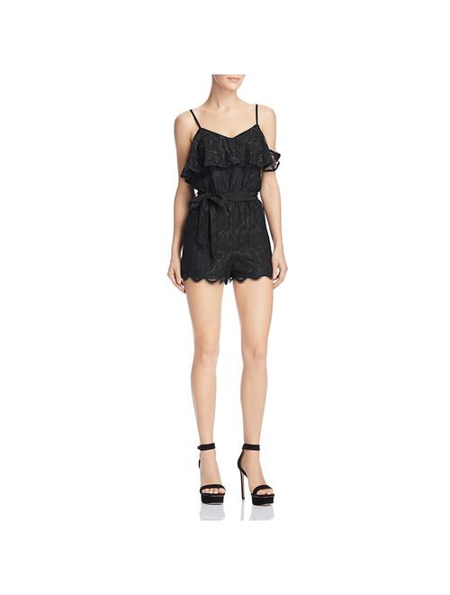 Guess Womens Francine Lace Ruffle Romper