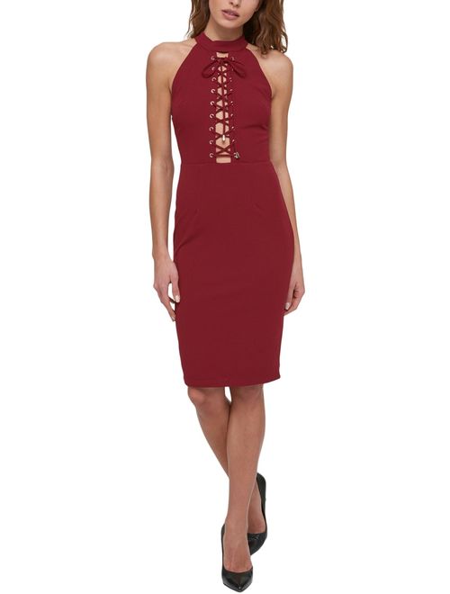 Guess Womens Cocktail Halter Party Dress Red 2