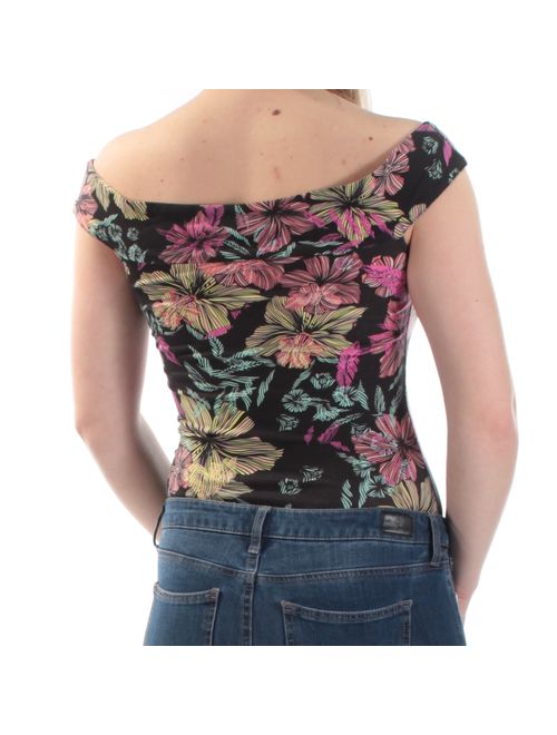 Free People Womens Floral Print Off-The-Shoulder Bodysuit