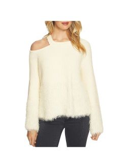Womens Cold-Shoulder Pullover Sweater
