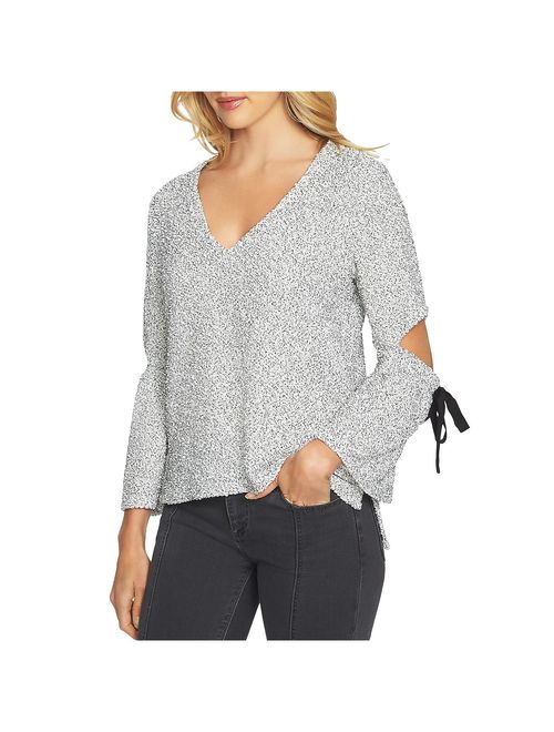 1.State Womens Marled V-Neck Pullover Sweater