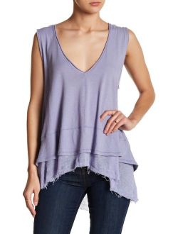 Peachy Cotton Layered-Look Top Lilac S