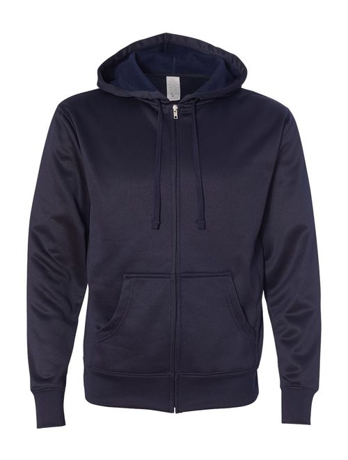 Independent Trading Co. Poly-Tech Hooded Full-Zip Sweatshirt
