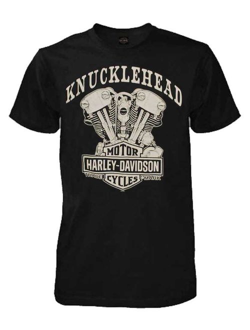 Men's Knucklehead Engine Authentic T-Shirt Black 30298302, Harley Davidson