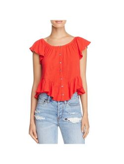 Red Women's Small Floral-Print Blouse