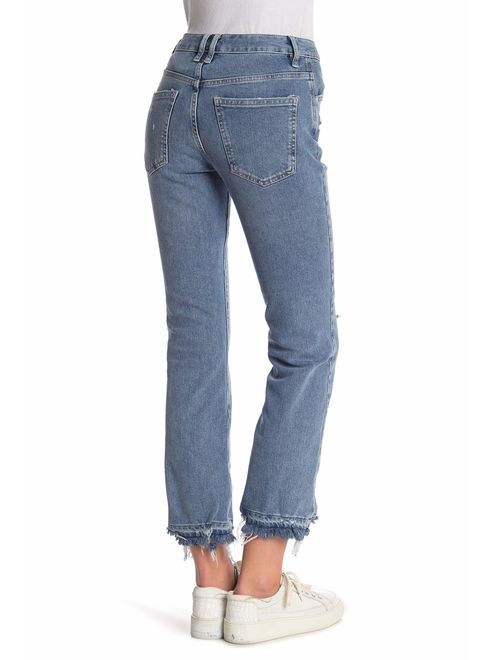 Free People Womens Dylan Denim Distressed Bootcut Jeans
