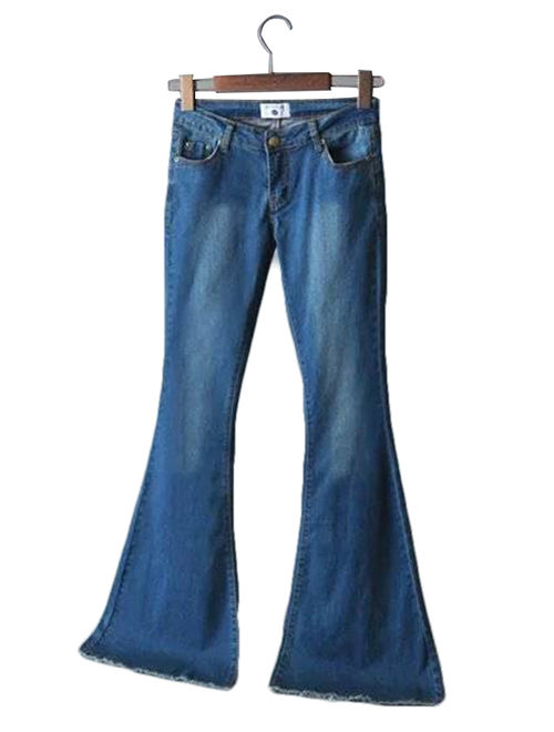 JDinms Womens Classic Flare Bell Bottom Denim Jeans Pants