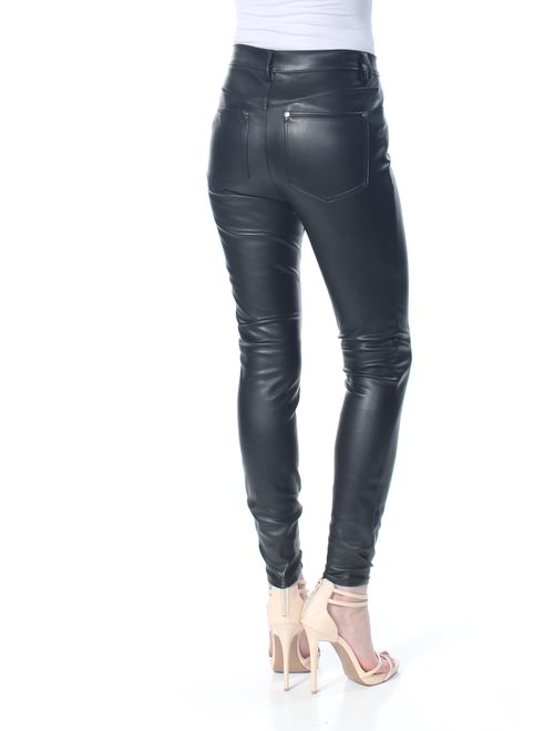 FREE PEOPLE Womens Black Faux Leather Sexy High Rise Skinny Pants