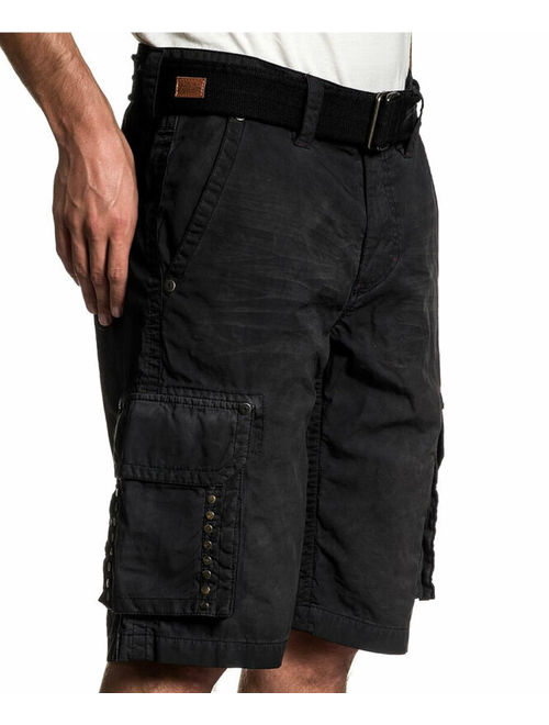 Men's Cargo Shorts HAYDEN Affliction Black Premium Olive Green NEW 