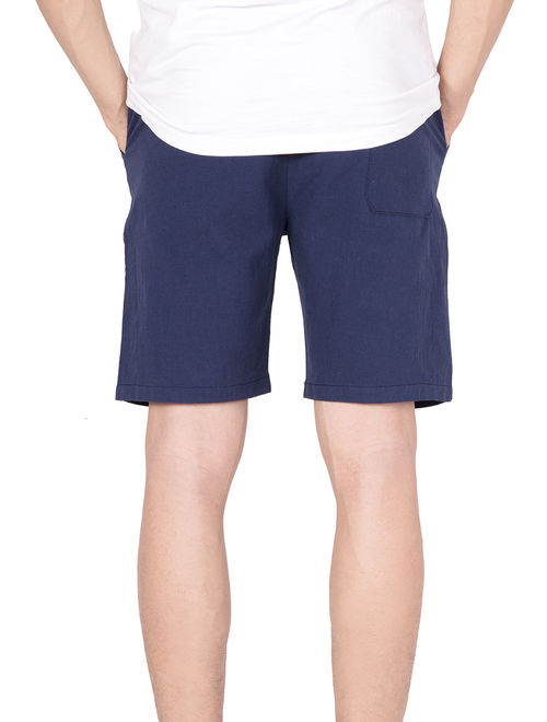 LELINTA Mens Causal Beach Shorts with Elastic Waist Drawstring Lightweight Slim Fit Summer Short Pants with Pockets