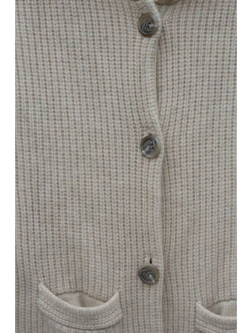 JAMES PERSE 100% Cashmere Beig Long Button Front Chunky Cardigan Sweater sz 1 /S