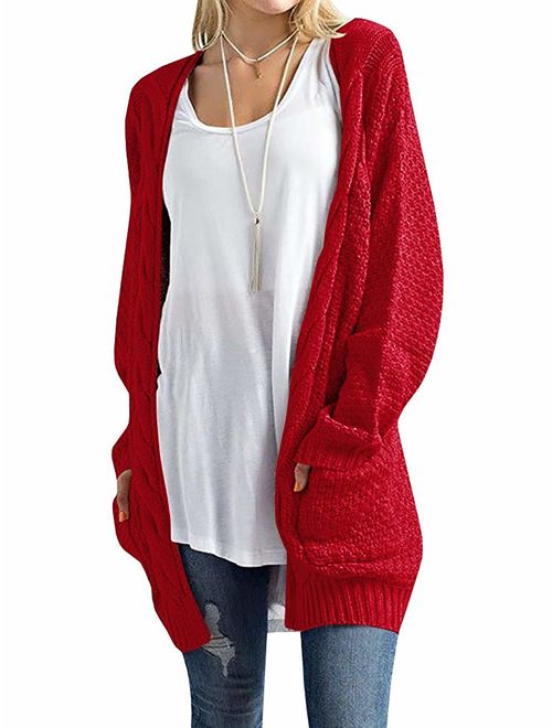 Women Solid Knitted Cardigan Long Sleeve Sweaters