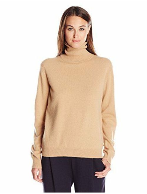 $320 VINCE 100% Cashmere Long Sleeve Turtle Neck Sweater In Camel Sz L (948*