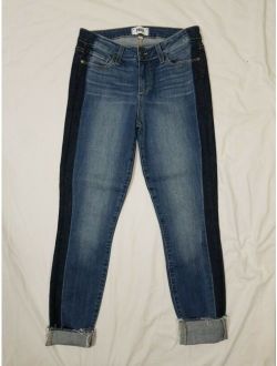 Cuffed Side Striped Cropped Capris Skinny Jeans Size 29