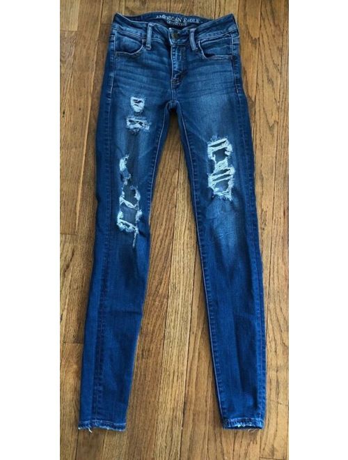 American Eagle Outfitters Skinny Stretch X Jegging Distressed sz 0