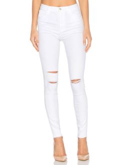 $198 NWT J Brand Maria Super High-Rise Skinny Leg Jeans in White Mercy, sz 27