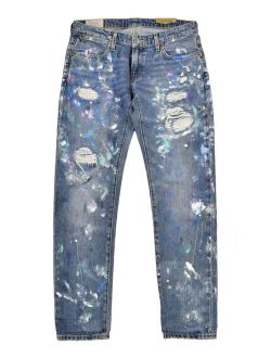 Ralph Lauren Polo Slim Astor Boyfriend Jillian Wash Paint Splatter Jeans New