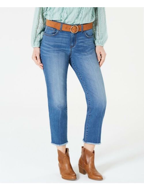 Style & Co. 9885 Petites Size 14P Womens NEW Blue Cropped Jeans Frayed $49