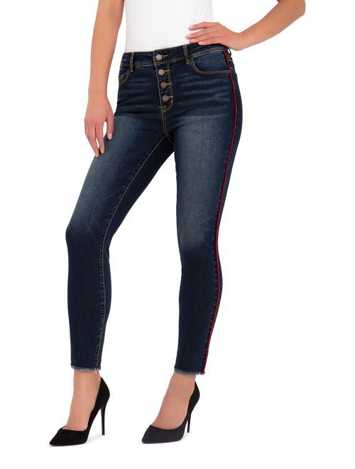 Women's Button Front Ankle Skinny