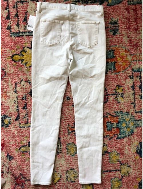 $188 NWT J Brand Maria High-Rise Skinny Leg Jeans in White, sz 30