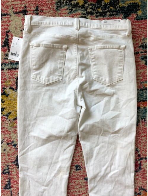 $188 NWT J Brand Maria High-Rise Skinny Leg Jeans in White, sz 30