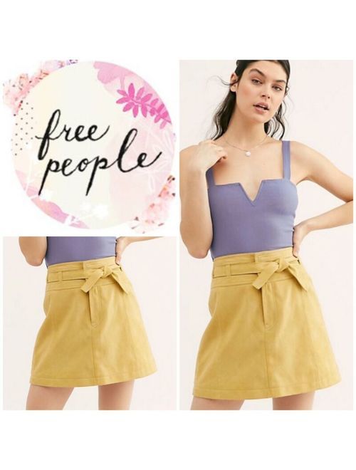 Free People Livin For Love Suede Skirt Size 8 New