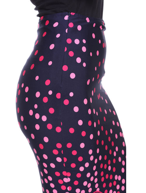 Women's Polka Dot Printed Pencil Midi Skirt