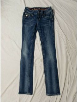 Tori Slim Straight Skinny Dark Wash Jeans Size 25x32