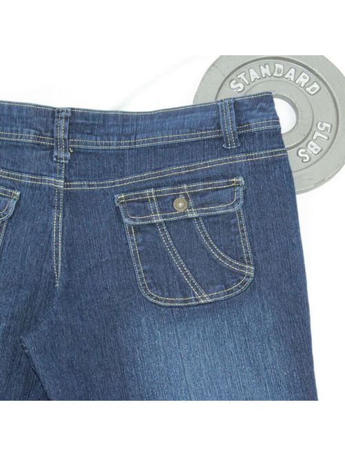 Out Jeans Womens 24 Stretch Indigo Denim Dark Wash Mid Rise Jean Loose Fit Plus