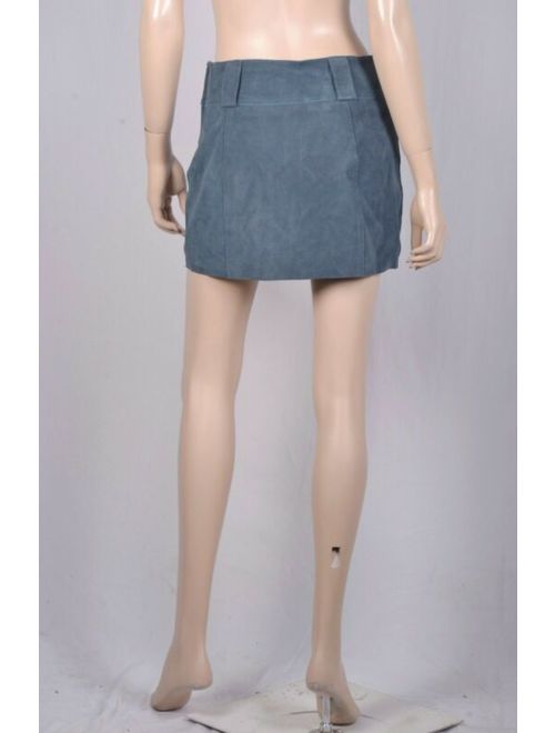 NWOT Free People Mod Leather Mini Skirt 2