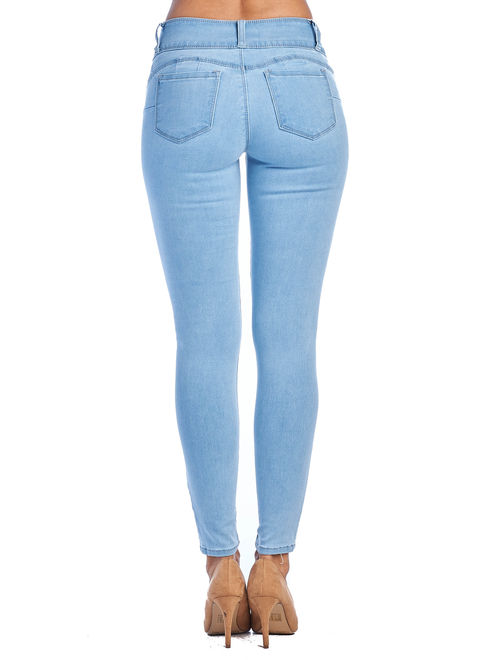 Love Moda Women's Butt Lifting Mid Rise Skinny Jeans (Lt.blue, 1 #93400)